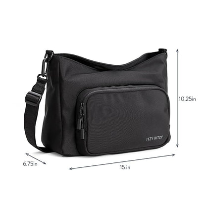 Itzy Ritzy Belong Cargo Caddy - Attaches to Stroller or Wagon; Also Includes Shoulder/Crossbody Strap (Black)