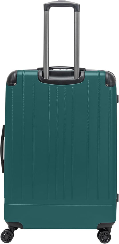 Flying Axis Collection Lightweight Hardside Expandable 8-Wheel Spinner Luggage, Midnight Turquoise, 28-Inch Checked