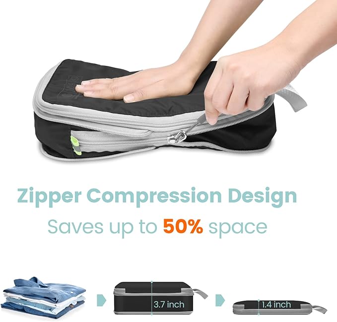 Cambond Compression Packing Cubes for Travel Women - Expandable Travel Bags Luggage Organizers Travel Essentials Compression Cubes for Travel Carry on Suitcases Organizer