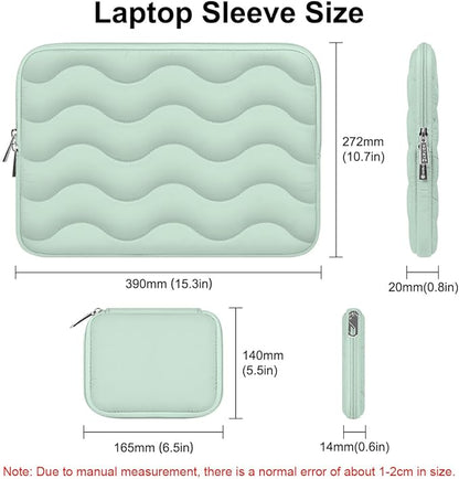 ARVOK Puffy Laptop Sleeve 15 15.6 16 inch for MacBook Air 15 inch/Pro 16 inch, Laptop Case Notebook Computer/Tablet Pouch Cover for HP/Dell/Asus/Acer/Samsung, Extra Bag, Women, Cute Carrying Case