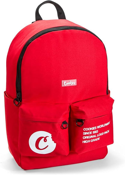 COOKIES Orion Canvas Backpack 22.8L – Large Travel Backpack for Men & Women, Carry-On, Work, Stylish & Spacious Bag - Red