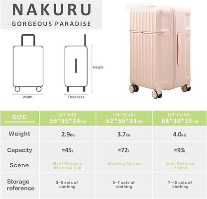 20 Inch Hardside Carry-On Luggage with Spinner Wheels, TSA Lock, Double Zippers, Thick PC Shell, Lightweight Travel Suitcase for Business, Weekend, and International Trips(Pink)