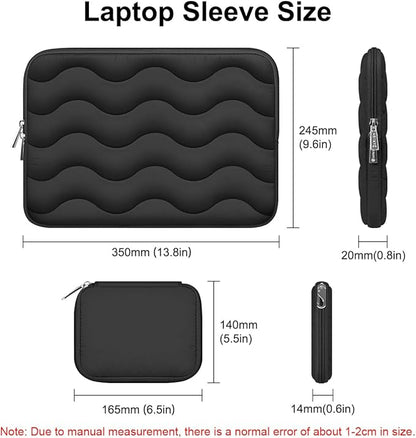 ARVOK Puffy Laptop Sleeve 13 13.3 14 inch for MacBook Air 13 inch/Pro 14 inch, Laptop Case Notebook Computer/Tablet Pouch Cover for HP/Dell/Asus/Acer/Samsung, Extra Bag, Women, Cute Carrying Case
