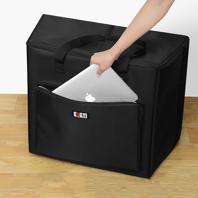 BUBM Desktop Computer Carrying Case, Padded Nylon Carry Tote Bag for Transporting Computer Tower PC Chassis, Keyboard, Cable and Mouse…
