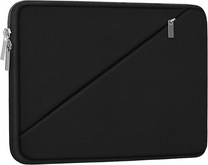 Laptop Sleeve 15 inch, Traveling Carrying Computer Bag with Zippered Pocket, Shockproof Protective Laptop Case Compatible for 15.4 in HP, Dell, Acer, Asus, Lenovo, Apple Notebook, Black