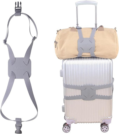 Luggage Straps Bag Bungees for Add a Bag Easy to Travel Suitcase Elastic Strap Belt (Grey Luggage strap-1PCS)