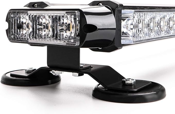 26.5" Amber Yellow 54 LED Automotive Rooftop Beacon Warning Emergency Flashing Snow Plow Light Bar Double Side Strobe Light Traffic Advisor with Magnetic Base For Tow Work Truck Pickup