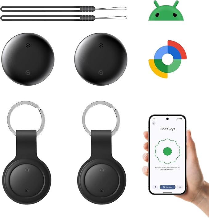 4 Pack Android Compatible Tracker, Tracker Tags for Android Phones, Supports Google Find My Device, 2026 New Model