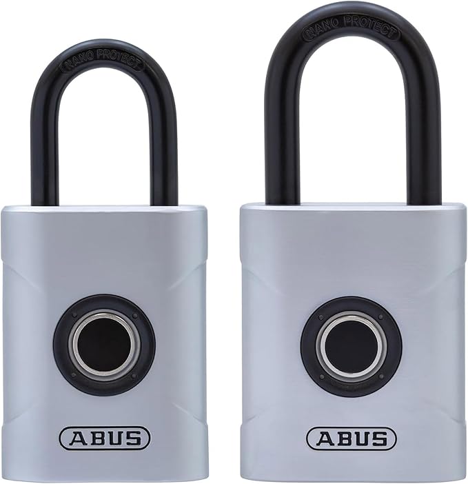 ABUS Touch 57/45 Fingerprint Lock, Smart Lock for Home, Office and More, Silver