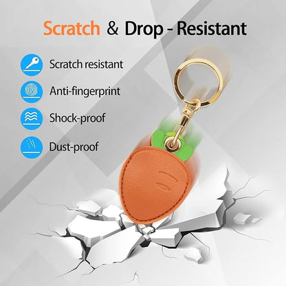 Leather Keychain Case Holder Compatible with Apple AirTag, GPS Airtag Keychain Finder Tracker with Key Ring, Anti-Scratch Protective Air Tag Cover