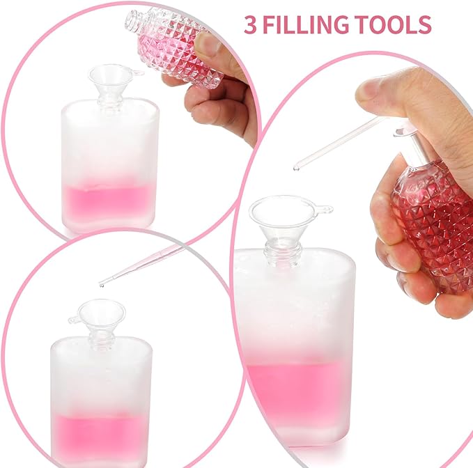 4 Pack 50ml/1.69 Oz Empty Frosted Glass Spray Bottles Perfume Atomizer, Refillable Empty Spray Perfume Bottles Fine Mist Atomizer Dispenser Container for Travel (4 Pcs 50ml Frosted Bottles)
