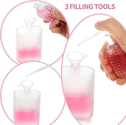 4 Pack 100ml/3.38 Oz Empty Frosted Glass Spray Bottle Perfume Atomizer, Refillable Spray Empty Perfume Bottles Fine Mist Atomizer Cosmetic Container for Travel (4 Pcs 100ml Frosted Bottles)