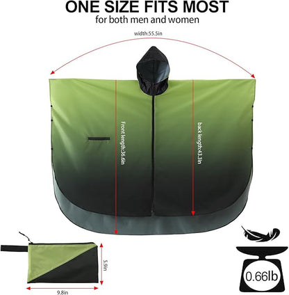 Rain Poncho Jacket Coat Hooded Zipper Style for Women/Men/Adult with Pocket
