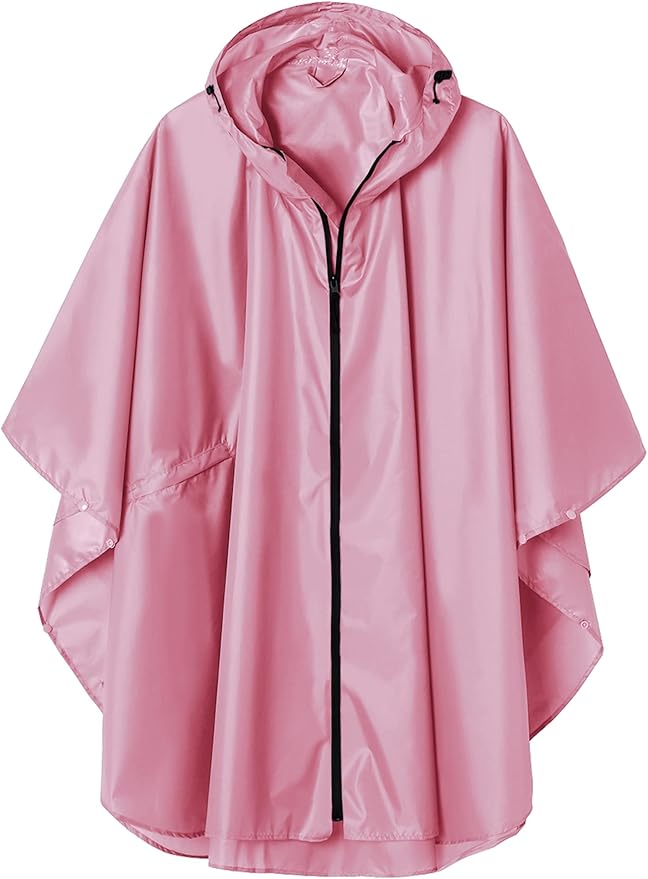 SaphiRose Unisex Rain Poncho Waterproof Raincoat Hooded for Adults Women with Pockets