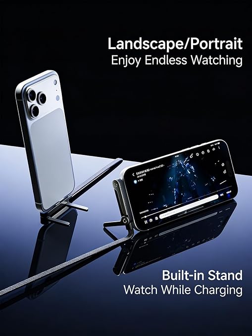 2-in-1 Invisible Holder Charger Cable, Charge Stand 2 in 1 Cable, Invisible Stand Charging Cables, Fast Charge USB C 90 Degree Cables, Multi-Functional High Speed for Gaming