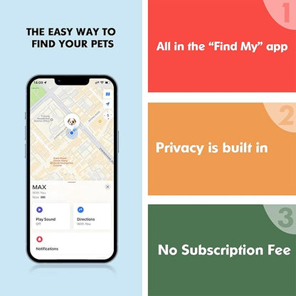 GPS Tracker for Dogs, 2 in 1 Pet Tracking Smart Collar (Only iOS), No Monthly Fee GPS Tracker Dog Collar, Real-time Location Comfortable PU Tracker Tag for Small, Medium Large Dogs(Locator Included)
