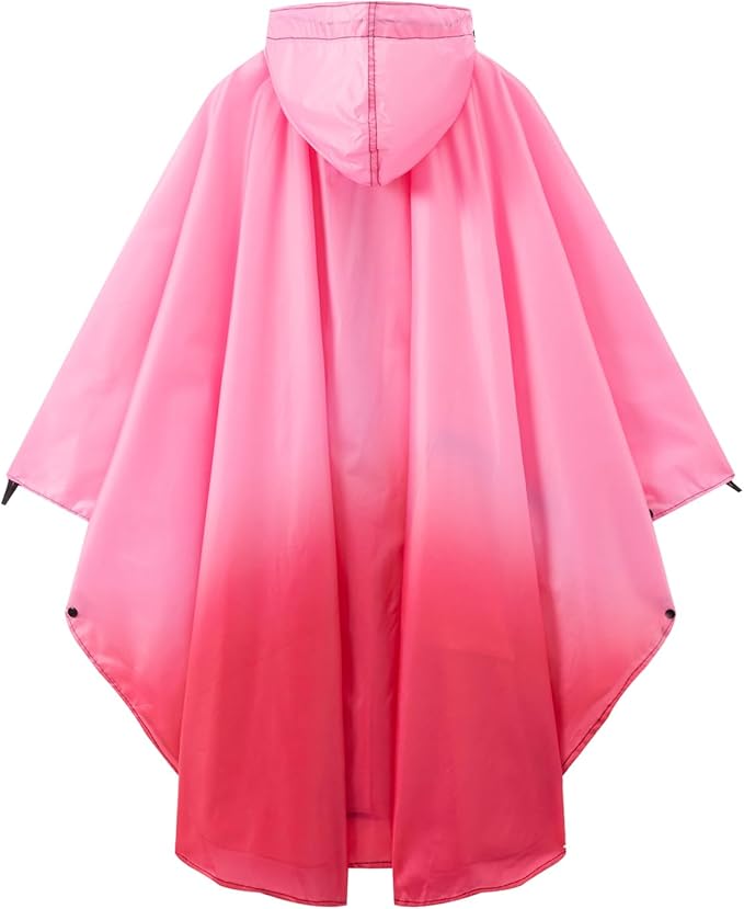 Hooded Rain Ponchos for Adult - Rain Coat and Rain Jacket with Waterproof Pocket and Zipper