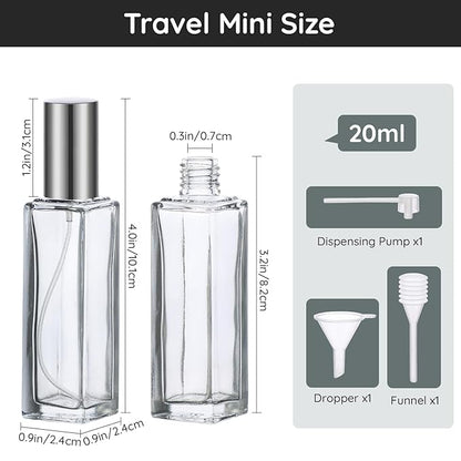 Segbeauty Perfume Travel Refillable, 5 Pack 20ml Atomizer Sprayer, Portable Travel Size Bottles, Cologne Spray Empty Fine Mist Container for Fragrance