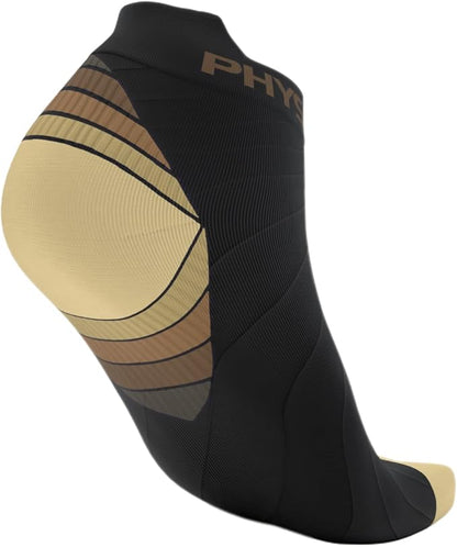 Physix Gear Short Compression Socks for Men & Women - Best Low Compression Socks Women & Men Ankle Socks with Arch Support