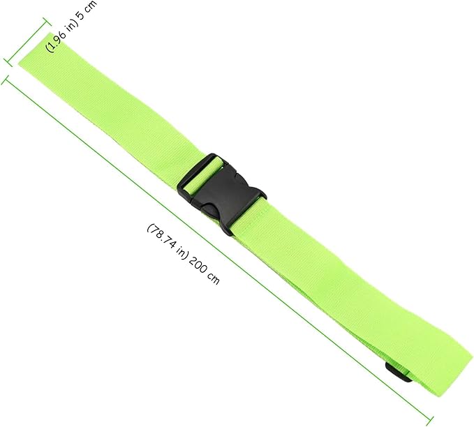 20 Pack 78 x 2 Inches Luggage Straps for Suitcases, Adjustable Suitcase Belts with Quick Release Buckles, Heavy Duty Travel Straps Packing Straps for Luggage, Suitcases, Green