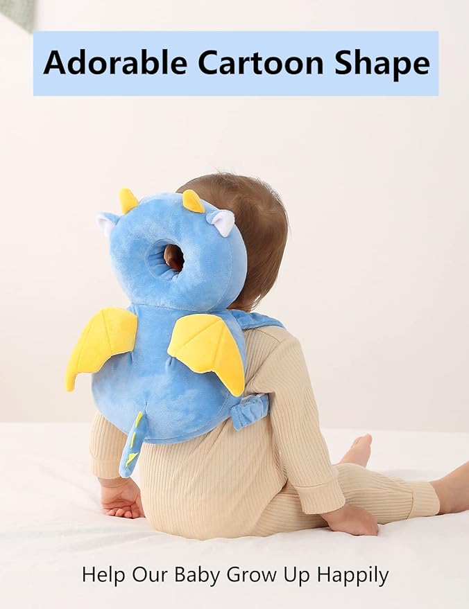 JunNeng Toddler Baby Head Protector Backpack for Toddler Walker with Knee Pads&Anti-Slip Socks, Frog