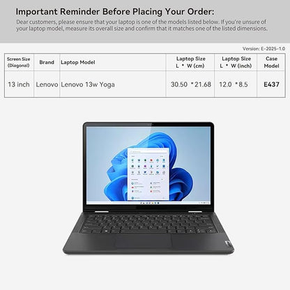 Smatree 13 inch Laptop Sleeve for Lenovo 13w Yoga, Protective Laptop Case with Accessory Pocket, YKK Zipper, Patented Super Corner Design (E437)