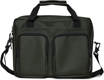 RAINS Texel Tech Bag - Green Waterproof Water Resistant Water Repellent Laptop Bag Unisex Commuter Travel Case 15" Computer Sleeve Tech Organizer - 2 Year Warranty
