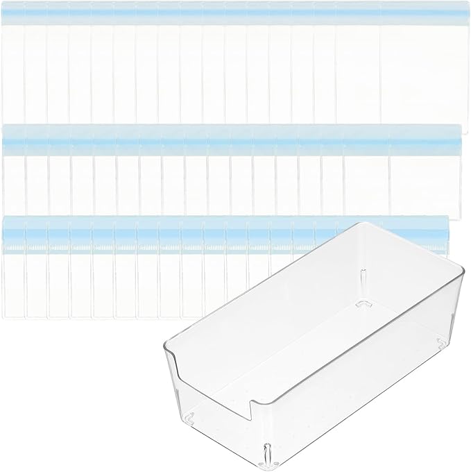 PATIKIL Clear Jewelry Box, Organizer Holder Box with 60 Pcs Portable Anti Tarnish Jewelry Bags, Travel Case for Women Earrings Rings Necklaces Bracelets, Blue 3 Size