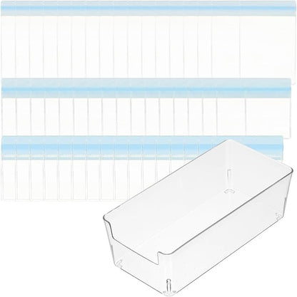 PATIKIL Clear Jewelry Box, Organizer Holder Box with 60 Pcs Portable Anti Tarnish Jewelry Bags, Travel Case for Women Earrings Rings Necklaces Bracelets, Blue 3 Size