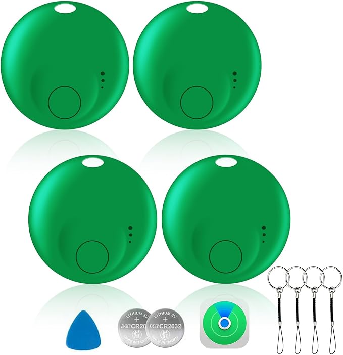 Smart tag-4pack,Bluetooth Tracker tag Compatible with Apple Find My (iOS Only), Item Finders and Locator Replaceable Battery, for Keys,Backpack,Luggage,Wallet,Bicycle