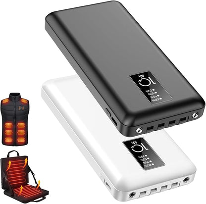 Heated Vest Battery Pack, USB 5V 10000mAh Power Bank, Battery Pack for Heating Hoodie/Jacket/Blanket/Chair/Stadium Seat Cushion PD20W Fast Charger (2-Pack Grey)