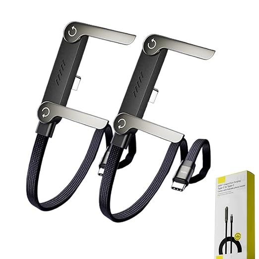 Charge Stand 2-in-1 Cable, 2-in-1 Invisible Holder Charger Cable – 240w Fast Charging Cord with Built-in Phone Stand, for Smartphones Tablets (USBA-TypeC,2Pcs)