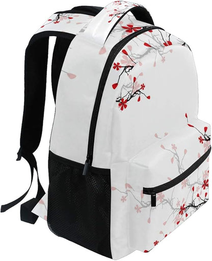 ALAZA Japanese Cherry Blossom Sakura Large Backpack for Girls Kids School Women Personalized Laptop iPad Tablet Travel School Bag with Multiple Pockets for Men Women College