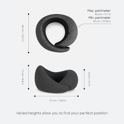 Ostrichpillow Go Neck Pillow, Travel Pillows for Airplanes, Premium Memory Foam Travel Pillow, 360º Ergonomic Design, Asymmetrical Sides, Travel Bag Included, Washable Modal Cover