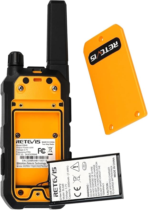 Retevis RB48 2 Way Radio Long Range, IP67 Waterproof Walkie Talkies Adults, Drop-Proof, 2000mAh, Emergency, Heavy Duty Two Way Radios, for Job Site Construction Warehouse(6 Pack)