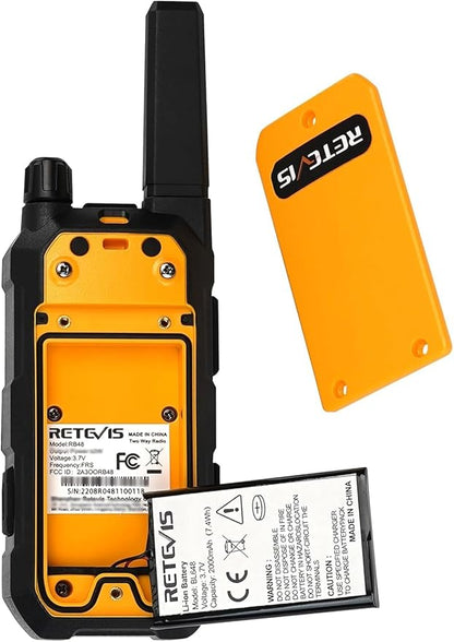 Retevis RB48 2 Way Radio Long Range, IP67 Waterproof Walkie Talkies Adults, Drop-Proof, 2000mAh, Emergency, Heavy Duty Two Way Radios, for Job Site Construction Warehouse(6 Pack)