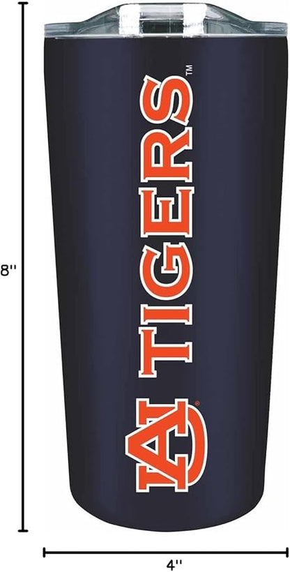 Campus Colors NCAA Stainless Steel Tumbler perfect for Gameday - 18 oz - Double Walled - Keeps Drinks Perfectly Insulated (Auburn Tigers - Navy)