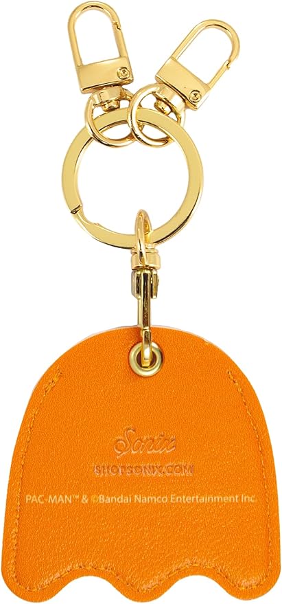 Sonix Keychain Case Compatible with Apple AirTag | Protective AirTag Cover Keychain Charm | Pac-Man Classic - Clyde (Orange)