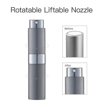 LISAPACK 8ML Atomizer Perfume Spray Bottle for Travel, Empty Refillable Cologne Dispenser, Portable Sprayer (Grey)