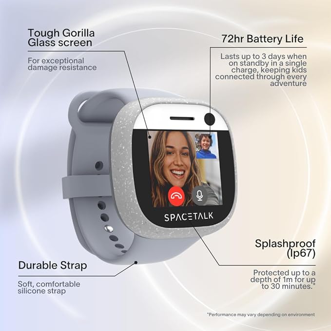 SPACETALK Adventurer Smartwatch (Coral) | Kids Smart Watch with 4G, GPS, Text & Video Calling | 5MP Camera | Splashproof | Sim Included | Tough Screen | *Mobile Plan Required (Sold Separately)*