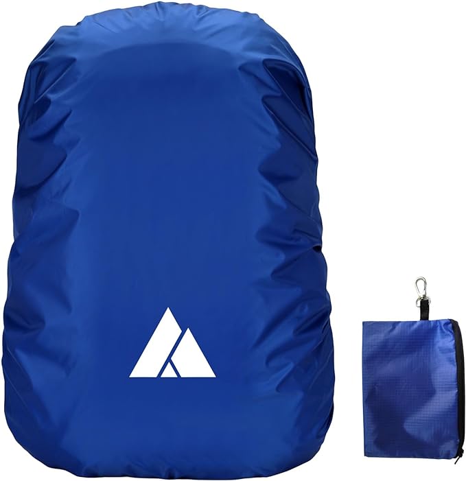 Waterproof Backpack Rain Cover (15-90L), Heavy-Duty Nylon Pack Cover with Upgraded Double Adjustable Closure System and a Carry Pouch for Hiking, Cycling. Durable and Lightweight.