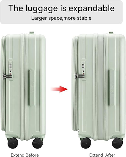 ROAMING Grace Expandable Carry On Luggage Airline Approved, 20 Inch Hardside Carry On Suitcase with Wheels, Travel Harshell Spinner Small Luggage with Tsa Lock, Jade cyan, 20-Inch Carry-On