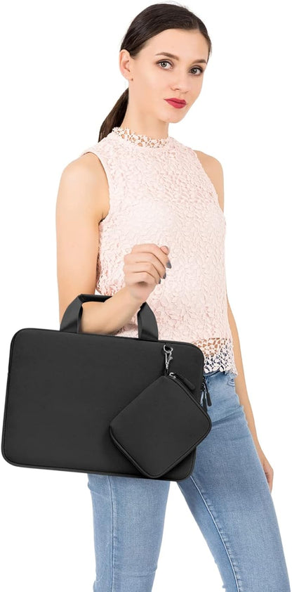 MOSISO Laptop Case 14 inch, Laptop Sleeve Bag Compatible with HP Lenovo Dell ASUS Acer, HP Stream, Dell Latitude, Lenovo IdeaPad, Neoprene Carrying Computer Bag with Handle&Detachable Small Case,Black