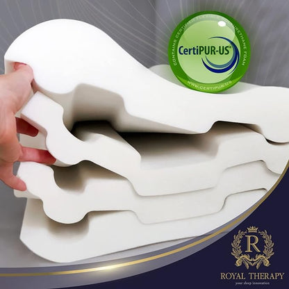Cervical Memory Foam Pillow – 4-Layer Adjustable King Size Contour Design for Side Sleepers, Neck Support & Pain Relief, Orthopedic, CertiPUR-US Certified