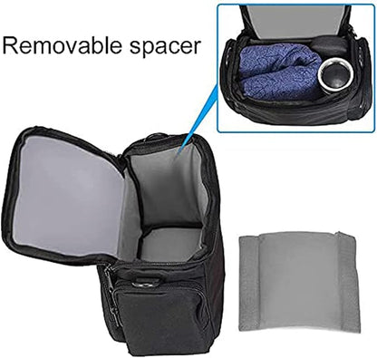 CADeN Compact Camera Shoulder Crossbody Bag Case Compatible for Nikon, Canon, Sony SLR/DSLR Mirrorless Cameras and Lenses Waterproof(1.0 S, Black)