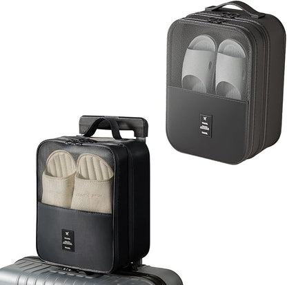 Resdenio 2 Pack Shoe Bags for Travel - Holds 3 Pair of Shoes, Portable Shoes Storage Bag Organizer, Travel Luggage Shoe Organizer for Women and Teenager (Black)