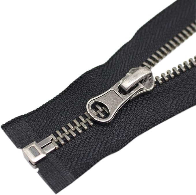YaHoGa 2PCS #5 8 Inch Antique Silver Separating Jacket Zipper Gunmetal Metal Zippers for Jackets Sewing Coats Crafts (8" Anti-Silver)