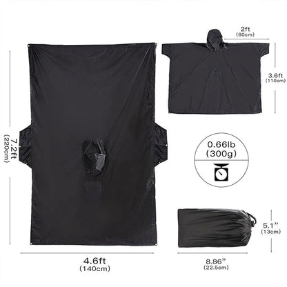 Cosmine Hooded Rain Poncho for Adult with Pocket, Waterproof Lightweight Unisex Raincoat Jacket for Hiking Camping Emergency