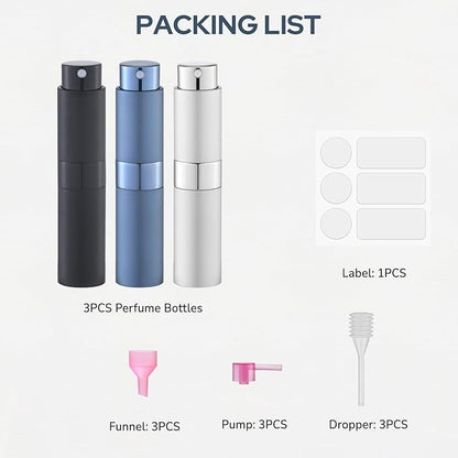Perfume Atomizer Travel Bottle Refillable: Cologne Sprayer Portable for Men - Mini Spray Empty for Refill - 8ml Small Size Blue