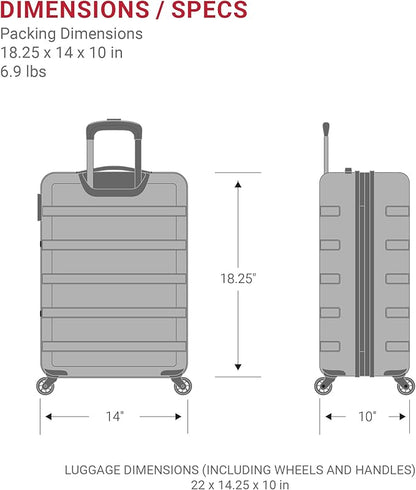 SwissGear 7366 Signature Hardside Expandable Luggage with Spinner Wheels, TSA Lock, Cup-Holder, Coral Almond, Carry-On 19-Inch